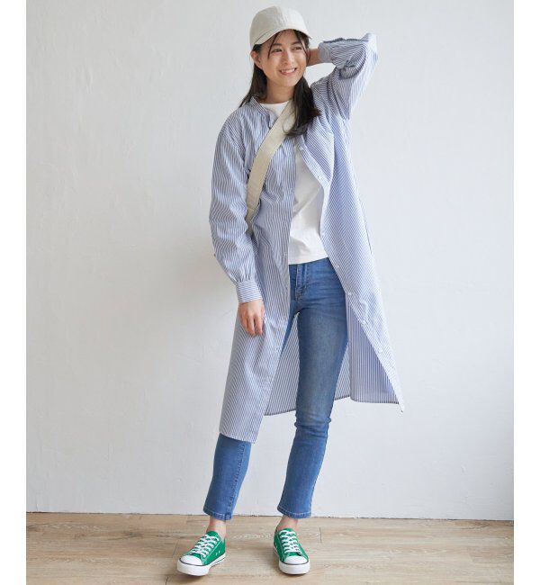 ikka「【2点セット】ニットベストシャツワンピセット」|ワンピース|