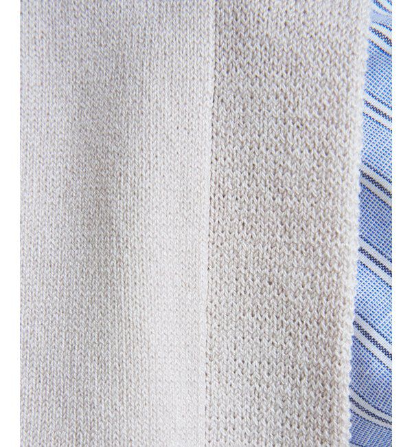 ikka「【2点セット】ニットベストシャツワンピセット」|ワンピース|