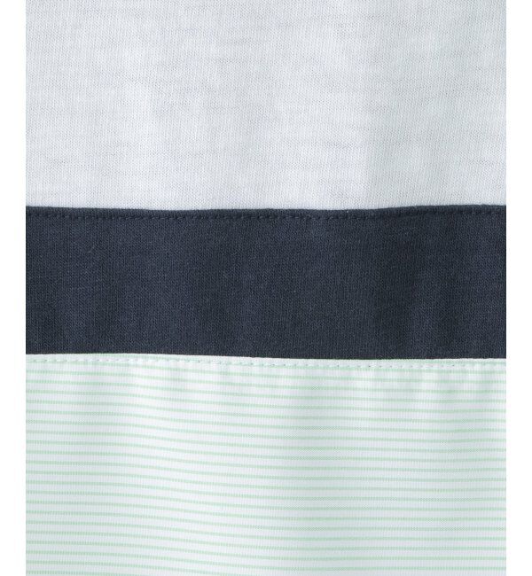 ikka kids「布帛ボーダー切り替えTシャツ（120~160cm）」|Tシャツ・カットソー|