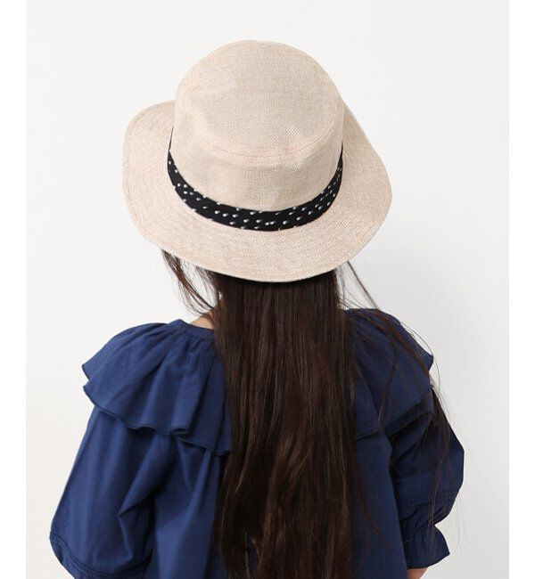 ikka kids「リネンタッチドットリボンハット」|その他|ベージュ