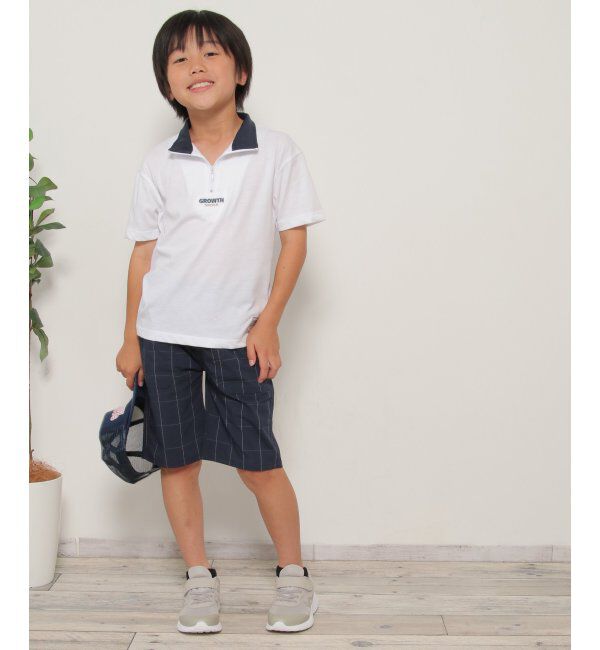 ikka kids「襟配色ハーフZIPT（120~160cm）」|Tシャツ・カットソー|