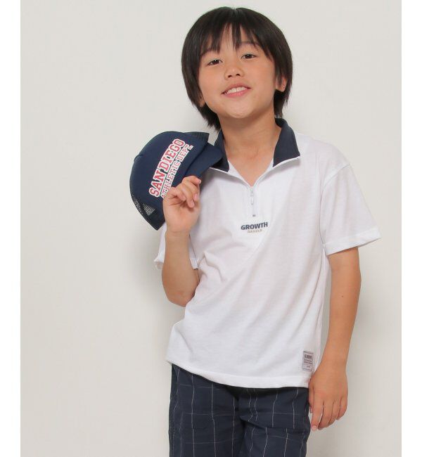 ikka kids「襟配色ハーフZIPT（120~160cm）」|Tシャツ・カットソー|
