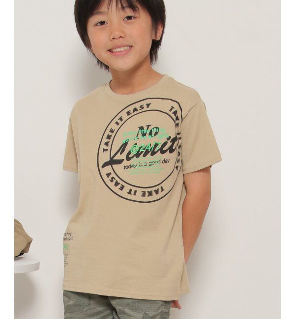 ikka kids「胸サークルロゴTシャツ（120~160cm）」|Tシャツ・カットソー|ベージュ