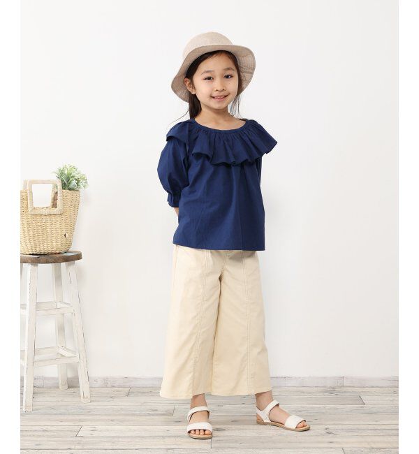 ikka kids「7分袖フリル襟ブラウス（120~160cm）」|シャツ・ブラウス|
