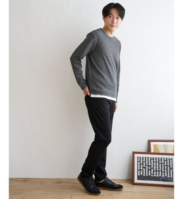 ikka「メランジワッフルフェイクロンT」|Tシャツ・カットソー|