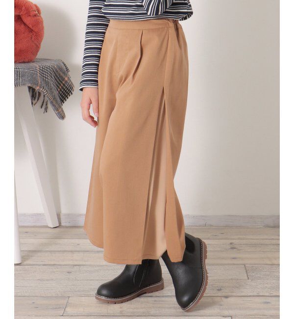 ikka kids「サイド切り替えワイドパンツ（120~160cm）」|その他|ベージュ