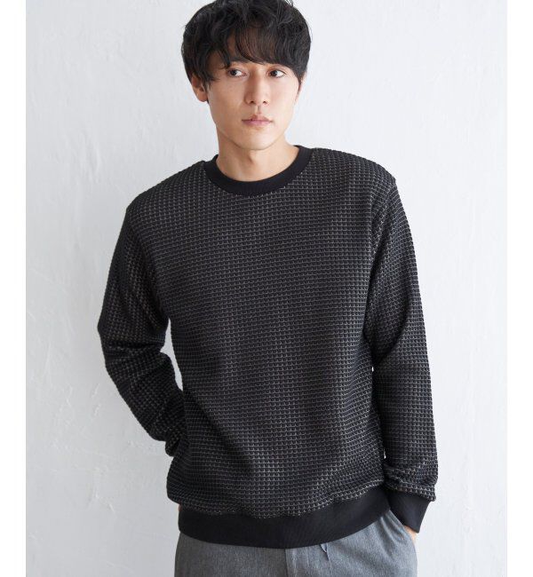 ikka「ビッグワッフルクルーネックプルオーバー」|パーカー|