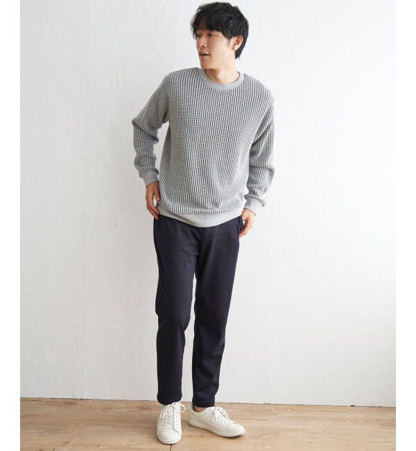 ikka「ビッグワッフルクルーネックプルオーバー」|パーカー|