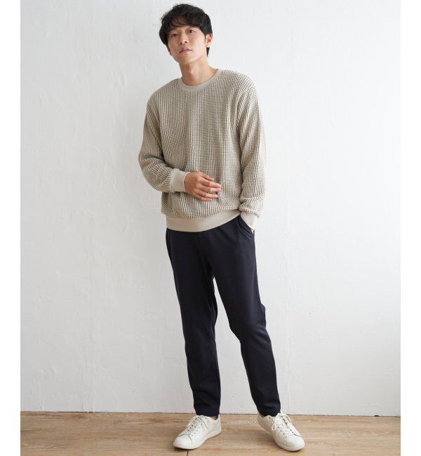 ikka「ビッグワッフルクルーネックプルオーバー」|パーカー|