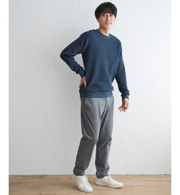 ikka「ビッグワッフルクルーネックプルオーバー」|パーカー|