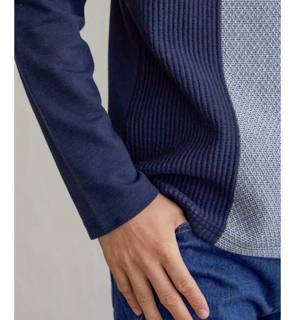 ikka「ブロックスジャガードクルーネック」|パーカー|