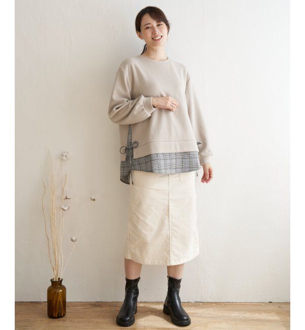 ikka「サイドリボン裾レイヤードプルオーバー」|その他|