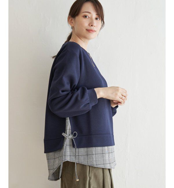 ikka「サイドリボン裾レイヤードプルオーバー」|その他|
