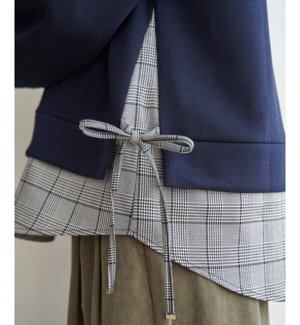 ikka「サイドリボン裾レイヤードプルオーバー」|その他|