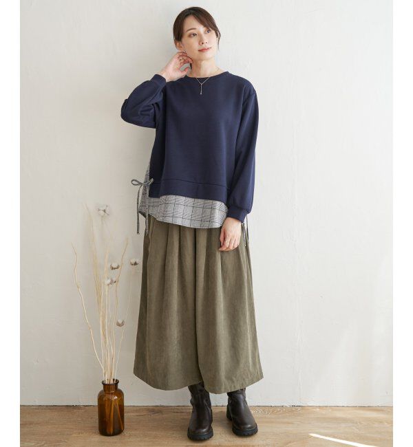 ikka「サイドリボン裾レイヤードプルオーバー」|その他|