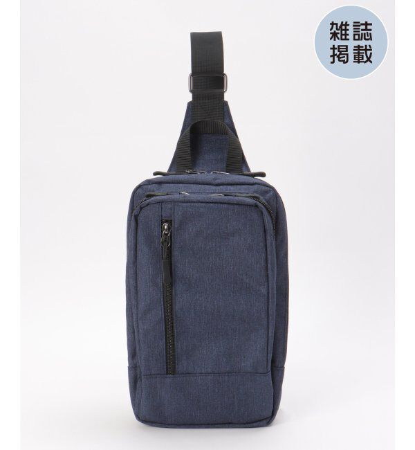 ikka「メランジスクエアボディバッグ」|その他|ネイビーブルー