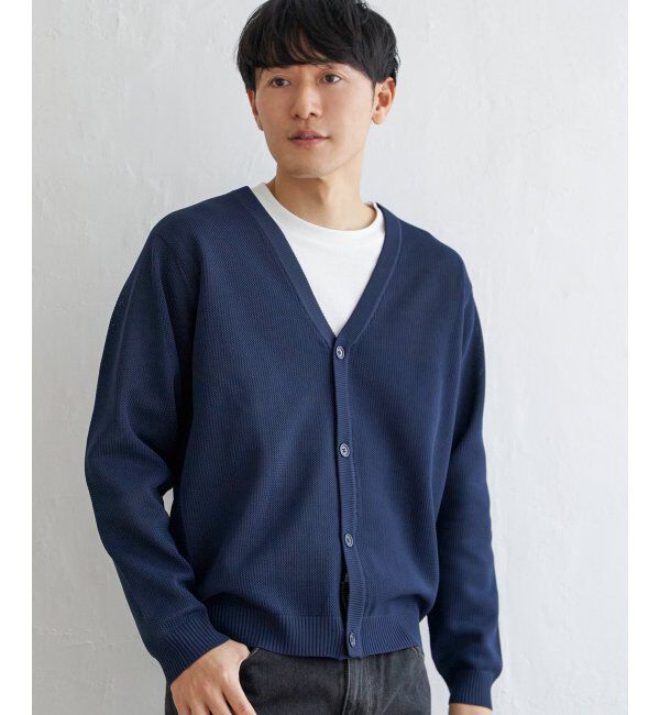 ikka「【2点セット】GOKU楽ニットカーデインナーセット」|その他|ネイビー