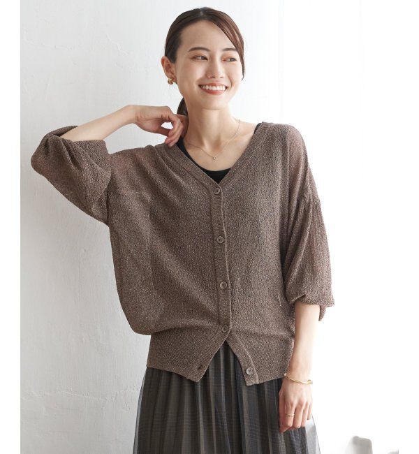 ikka「Vネックラメニットカーディガン」|その他|