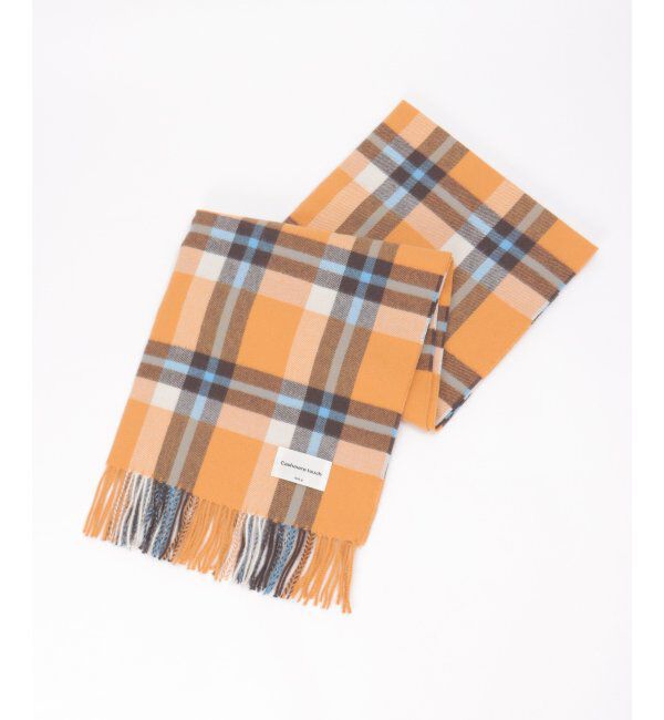 ikka「カシミヤタッチチェックマフラー」|マフラー|オレンジ