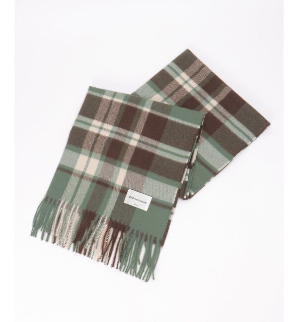 ikka「カシミヤタッチチェックマフラー」|マフラー|ダークグリーン