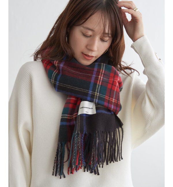 ikka「カシミヤタッチチェックマフラー」|マフラー|
