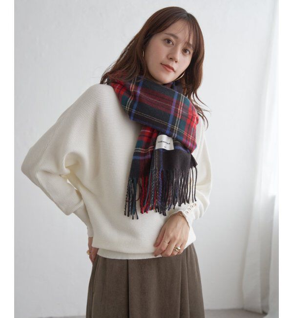 ikka「カシミヤタッチチェックマフラー」|マフラー|