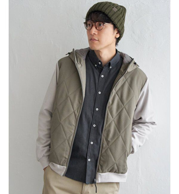 ikka「sorona(R)コンビ中綿パーカー」|ブルゾン・スタジャン|ベージュ