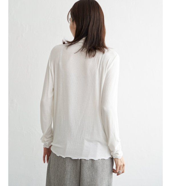 ikka「ハイネックテレコ長袖プルオーバー」|Tシャツ・カットソー|