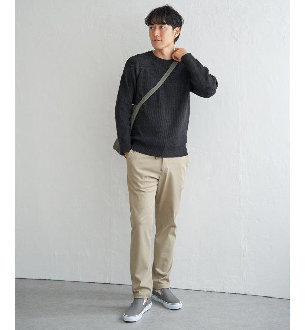 ikka「ウォッシャブル畦クルーネックニット」|プルオーバー|