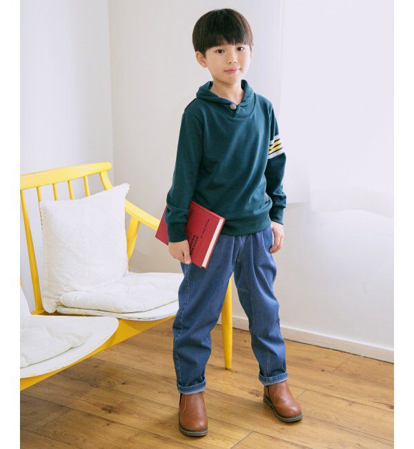 ikka kids「コンチョボタンショール襟トレーナー（120~160cm）」|Tシャツ・カットソー|