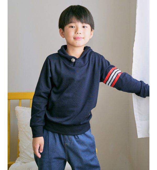 ikka kids「コンチョボタンショール襟トレーナー（120~160cm）」|Tシャツ・カットソー|