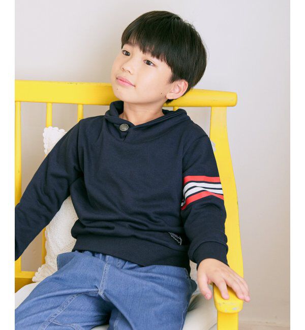 ikka kids「コンチョボタンショール襟トレーナー（120~160cm）」|Tシャツ・カットソー|