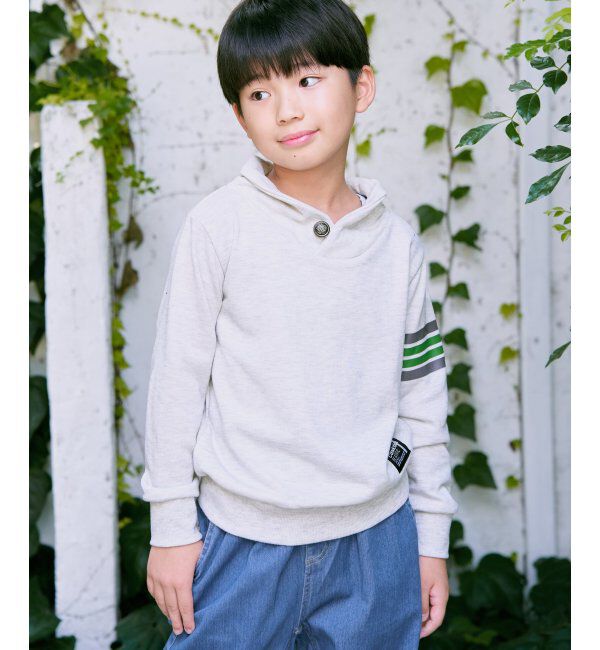 ikka kids「コンチョボタンショール襟トレーナー（120~160cm）」|Tシャツ・カットソー|アイボリー