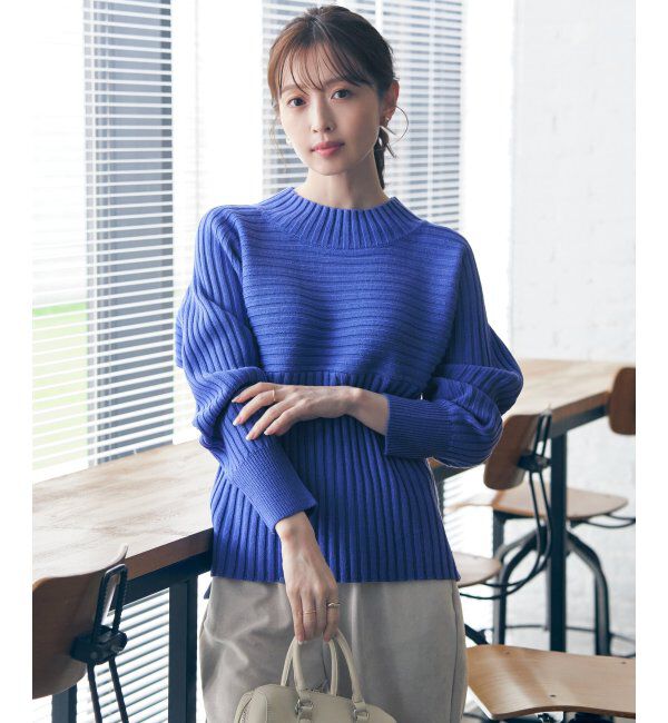 ikka「７Gワイドリブ切り替えプルオーバー」|プルオーバー|ブルー