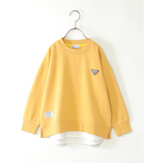 ikka kids「裏起毛レイヤードワッペントレーナー（120~160cm）」|Tシャツ・カットソー|