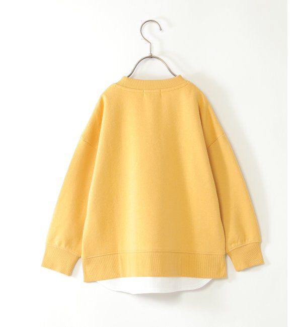 ikka kids「裏起毛レイヤードワッペントレーナー（120~160cm）」|Tシャツ・カットソー|