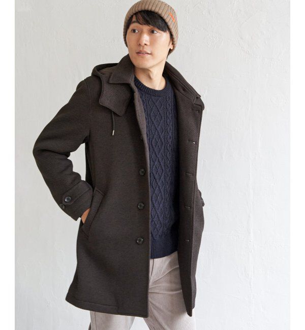IKKA LOUNGE「ウールライクニットステンカラーコート」|その他|ブラウン