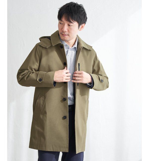 IKKA LOUNGE「【雑誌MonoMax4月号掲載】撥水ピケフードステンカラーコート」|その他|ベージュ