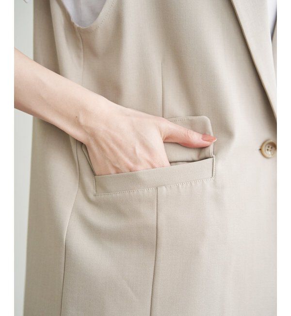 ikka「リネンライクテーラードジレ」|ダウンベスト・ベスト|