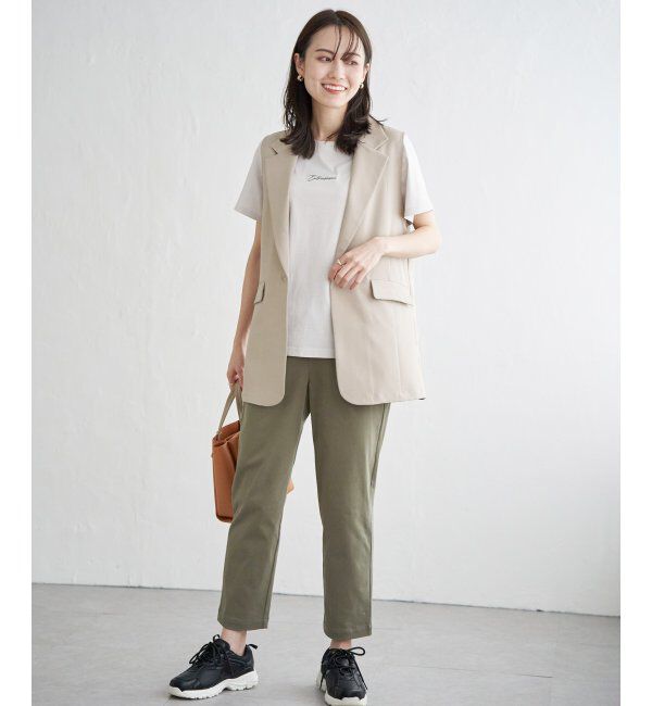 ikka「リネンライクテーラードジレ」|ダウンベスト・ベスト|