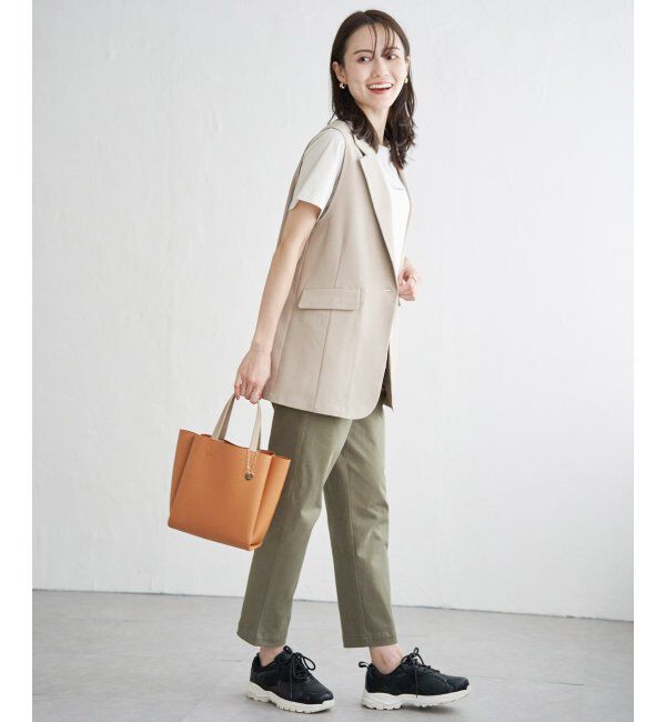 ikka「リネンライクテーラードジレ」|ダウンベスト・ベスト|