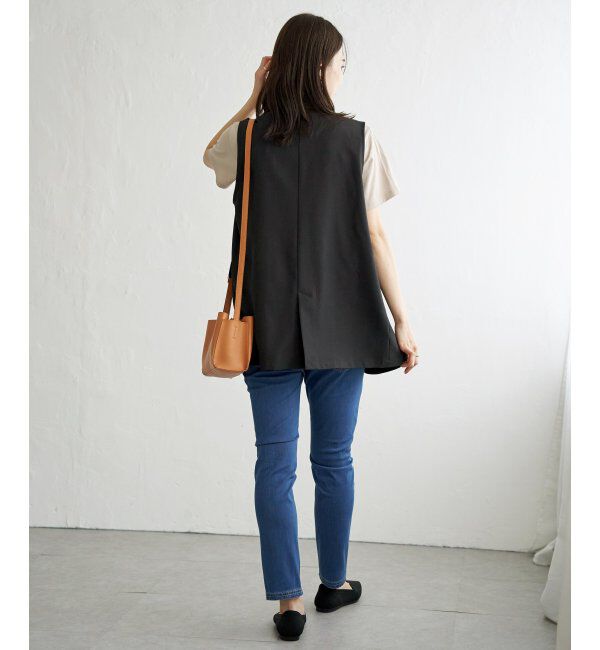 ikka「リネンライクテーラードジレ」|ダウンベスト・ベスト|