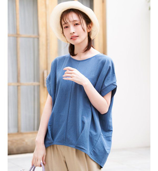 ikka「冷感鹿の子センターシームタックプルオーバー」|その他|ブルー