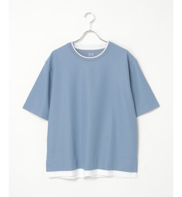ikka「【吸水速乾】ドライ鹿の子レイヤードTシャツ5分袖」|Tシャツ・カットソー|