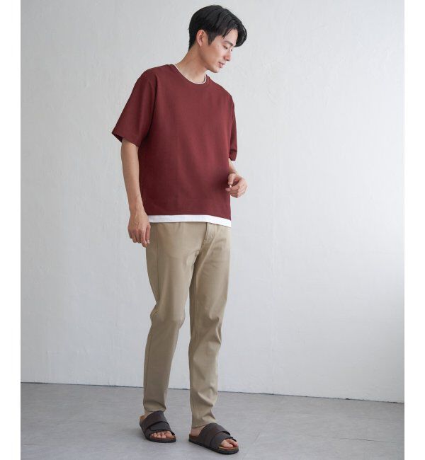 ikka「【吸水速乾】ドライ鹿の子レイヤードTシャツ5分袖」|Tシャツ・カットソー|