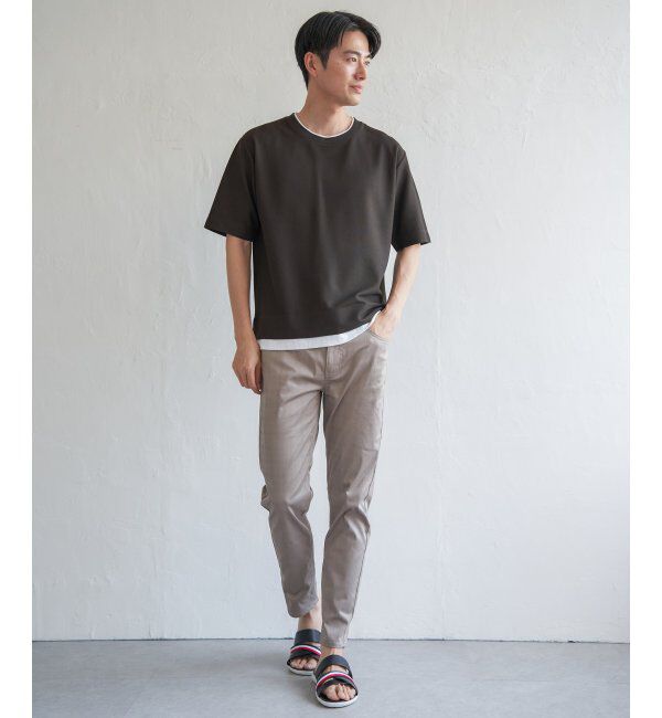 ikka「【吸水速乾】ドライ鹿の子レイヤードTシャツ5分袖」|Tシャツ・カットソー|