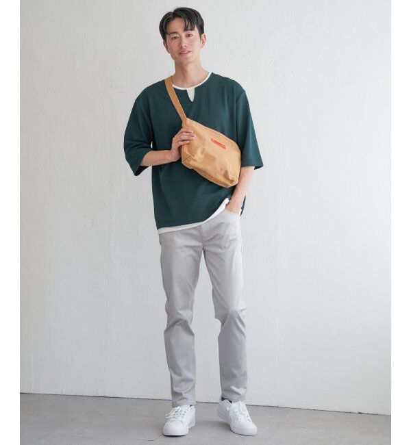 ikka「キーネックレイヤード7分袖Tシャツ」|Tシャツ・カットソー|