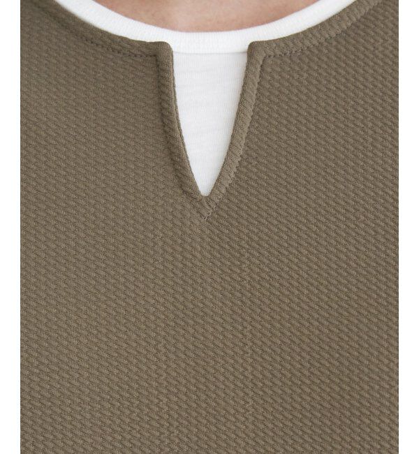 ikka「キーネックレイヤード7分袖Tシャツ」|Tシャツ・カットソー|