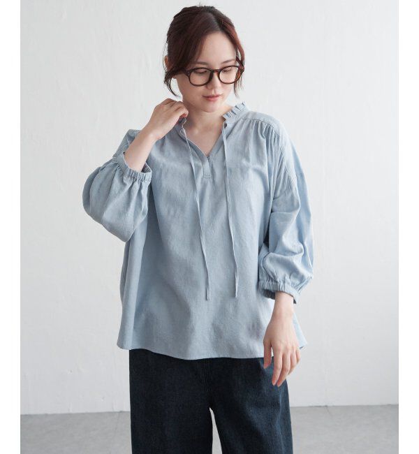 Lbc with Life「ジャカード襟フリルブラウス」|シャツ・ブラウス|