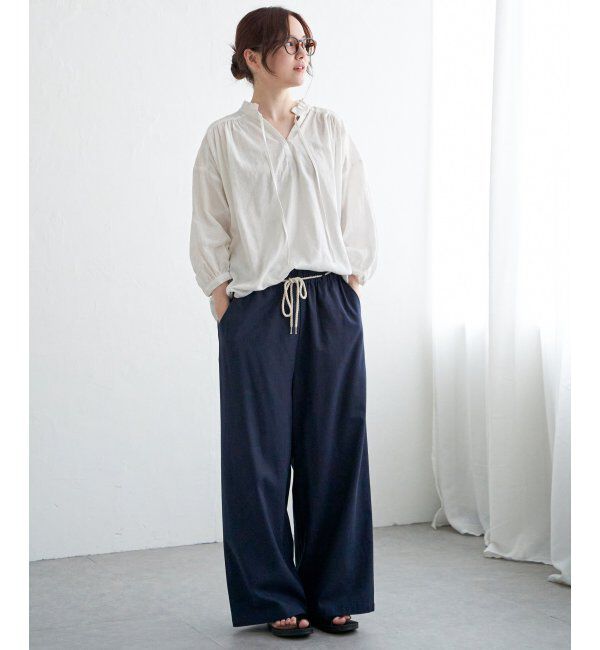 Lbc with Life「ジャカード襟フリルブラウス」|シャツ・ブラウス|